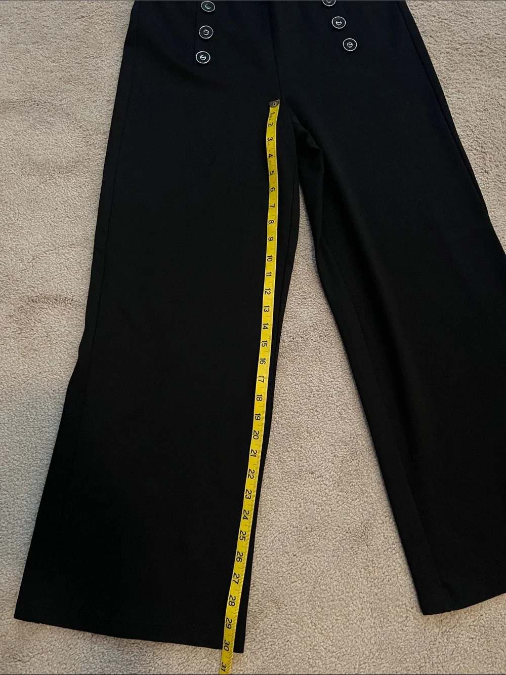 NWOT-Ellen Tracy Hi-Rise Black Wide-Leg Sailor Pants- size Medium, *never worn* - Picture 5 of 7
